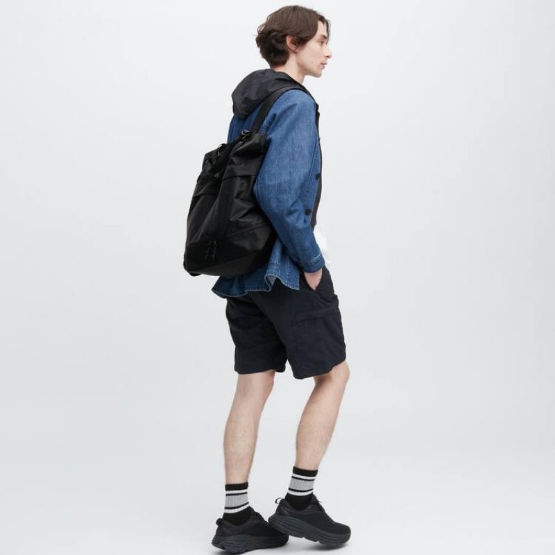 Men's Uniqlo Utility Two-way Bags Black | IFAK-83279