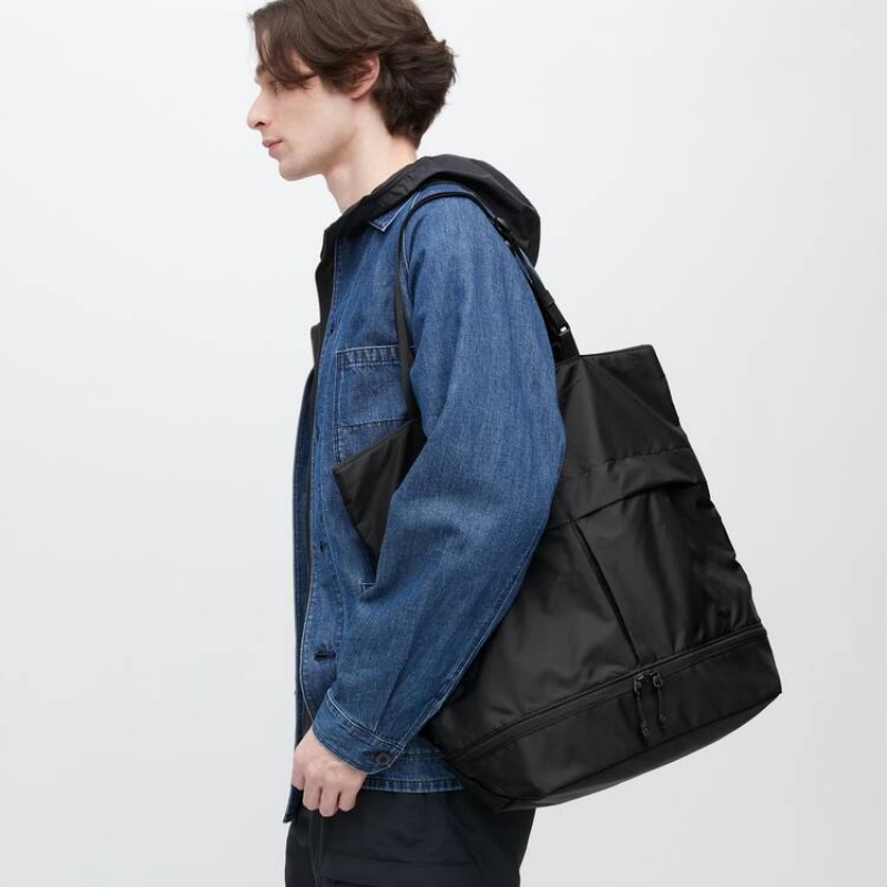 Men's Uniqlo Utility Two-way Bags Black | IFAK-83279