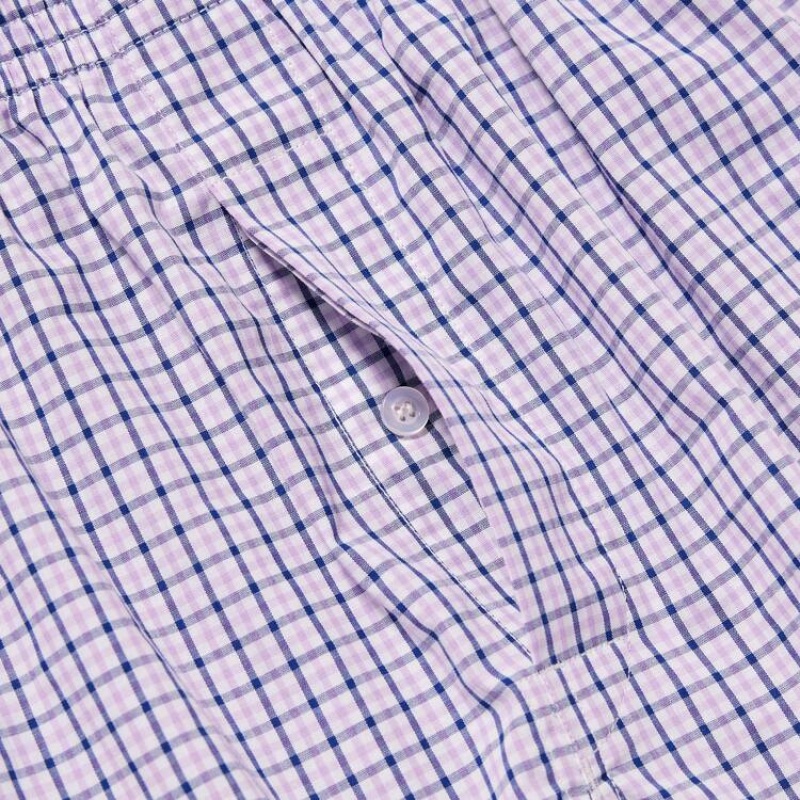 Men's Uniqlo Woven Checked Boxer Underwear Light Purple | QGED-79210