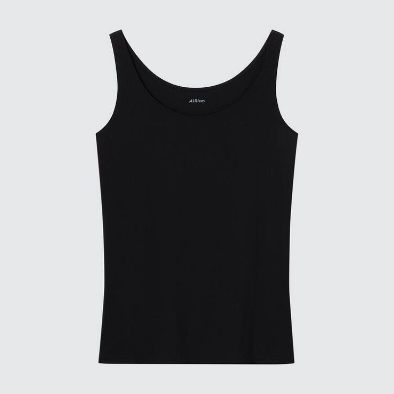 Women\'s Uniqlo Airism Sleeveless Tops Black | KSIF-23018