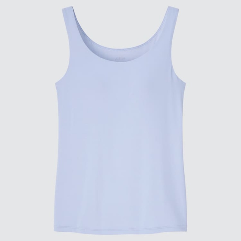 Women\'s Uniqlo Airism Sleeveless Vest Blue | JEGL-84253