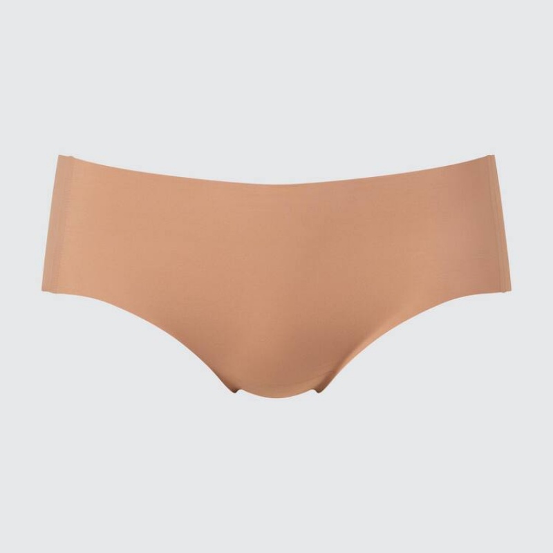 Women\'s Uniqlo Airism Ultra Seamless Hiphugger Underwear Beige | IKMV-14098