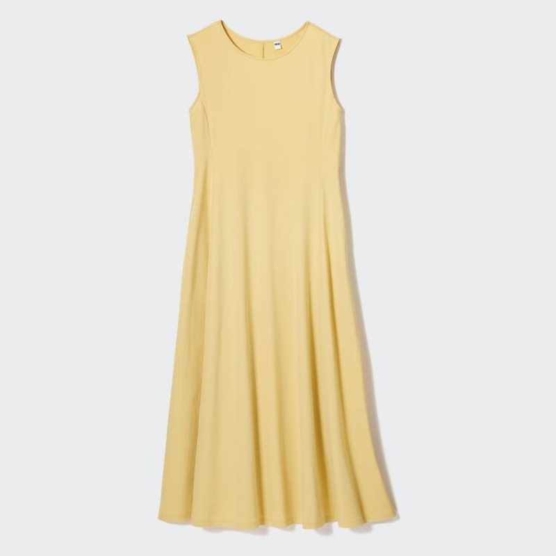 Women's Uniqlo Airism Ultra Stretch Sleeveless Dress Yellow | BJTV-20345