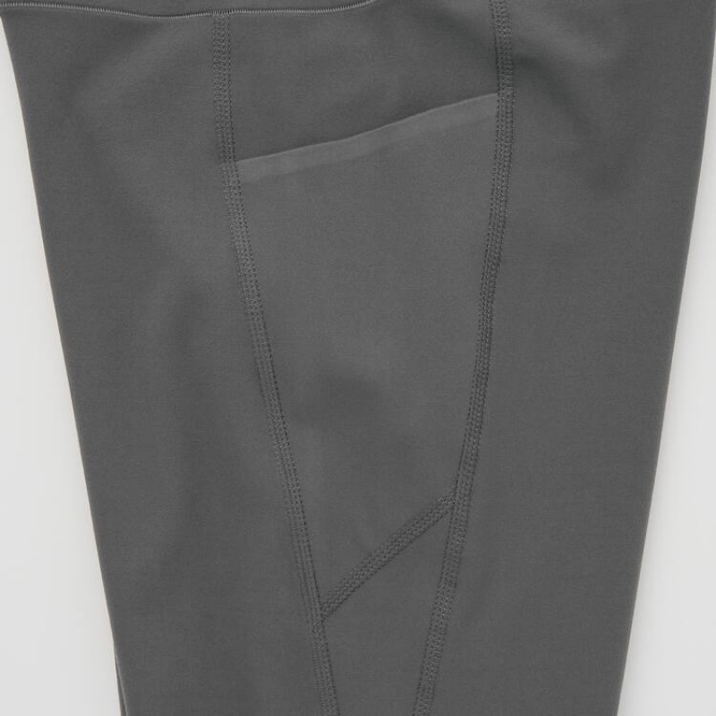 Women's Uniqlo Airism Uv Protection With Pockets (Long) Leggings Grey | NYKQ-50897