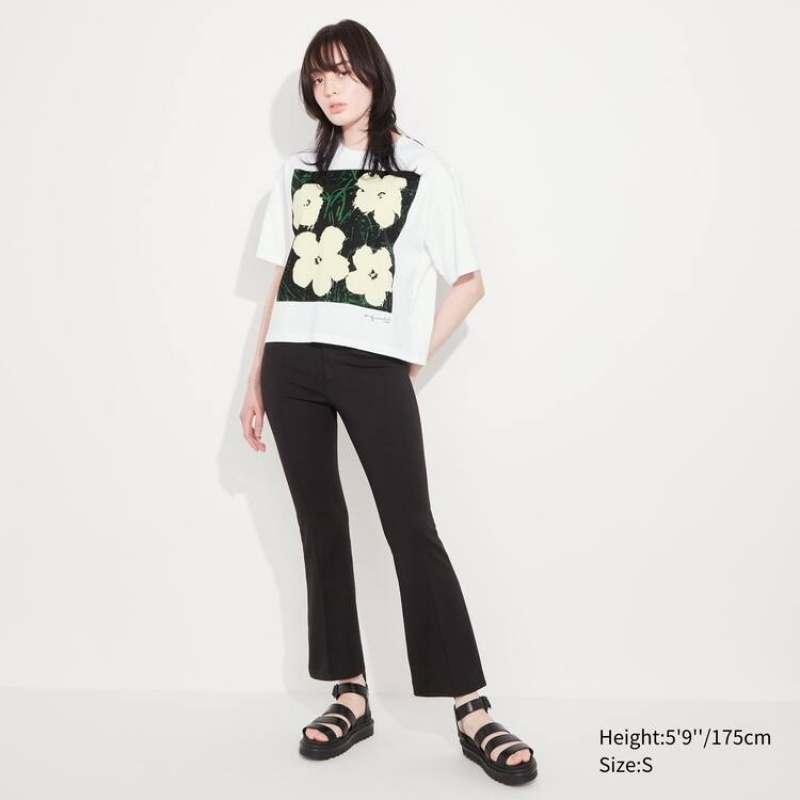 Women's Uniqlo Andy Warhol Flowers Collection Ut Graphic T Shirts White | JOVY-56912