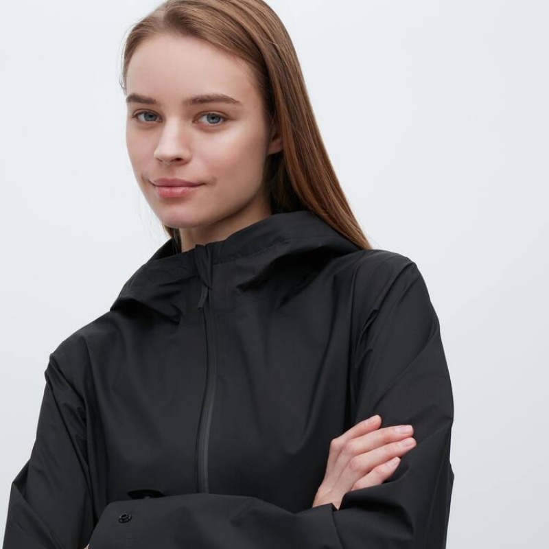 Women's Uniqlo Blocktech Parka Black | LCKM-71465