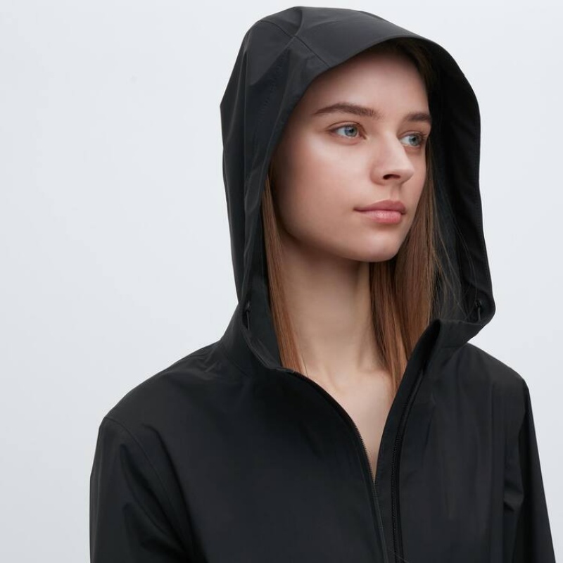 Women's Uniqlo Blocktech Parka Black | LCKM-71465