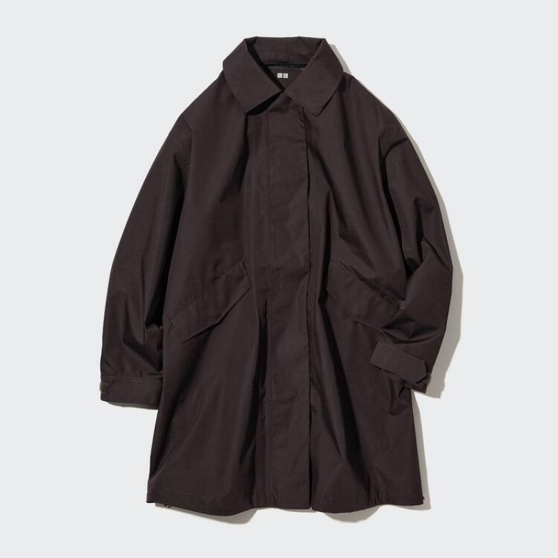 Women's Uniqlo Blocktech Relaxed Half Coats Black | BVQZ-59461