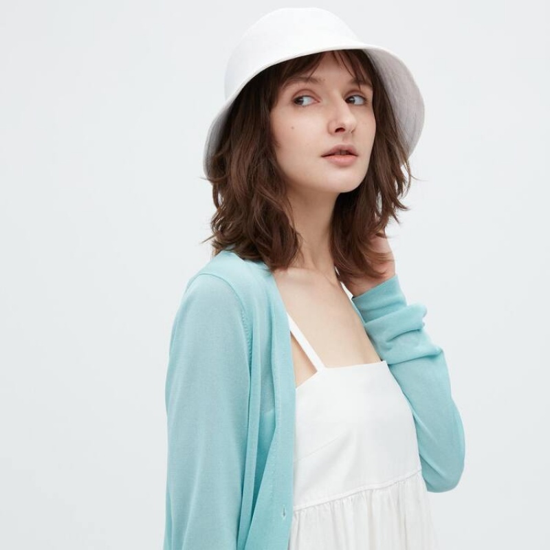 Women's Uniqlo Bucket Hats White | XOEB-02897