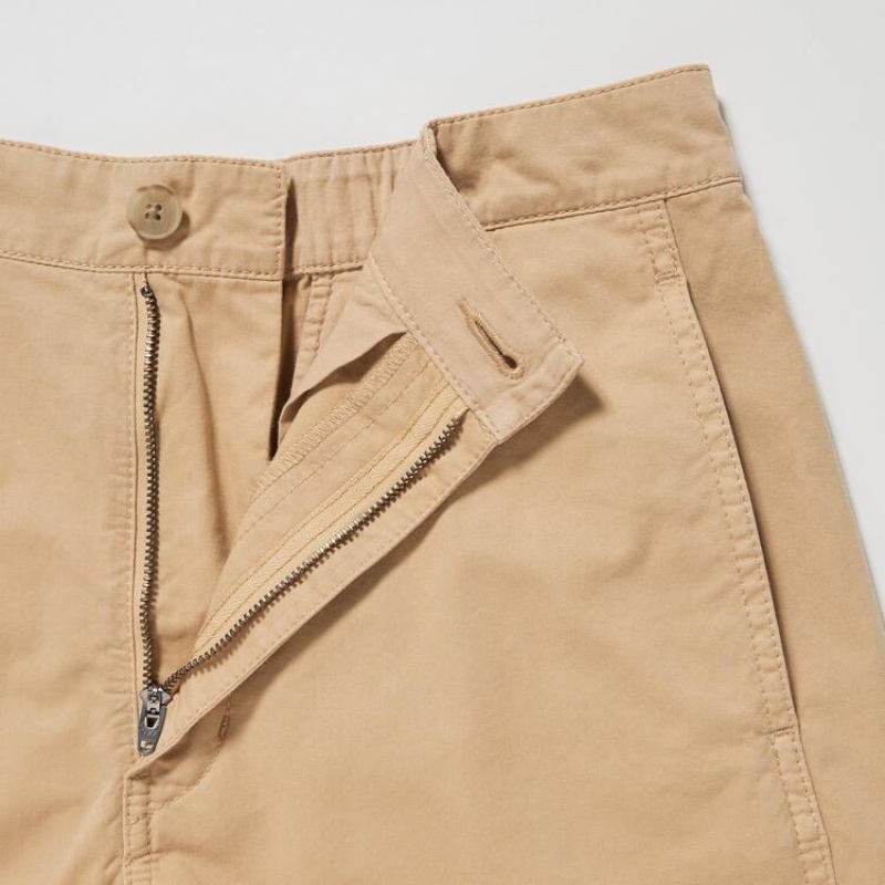 Women's Uniqlo Chino Shorts Beige | RELJ-47123