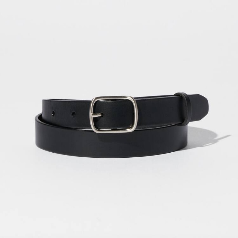 Women\'s Uniqlo Clean Belts Black | GUTW-60973