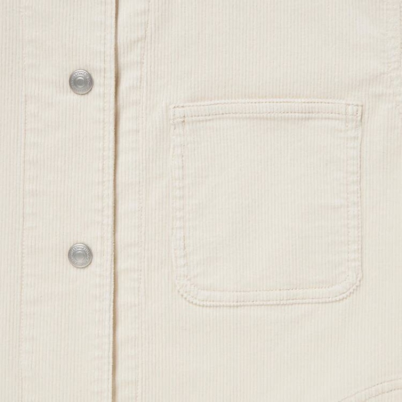 Women's Uniqlo Corduroy Coverall Jackets White | JUZT-90853