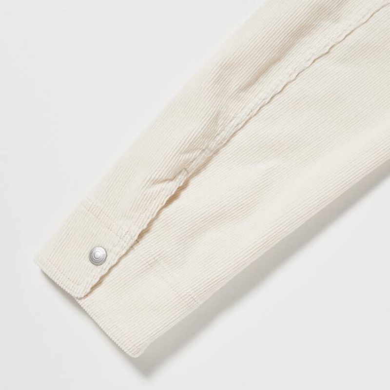 Women's Uniqlo Corduroy Coverall Jackets White | JUZT-90853