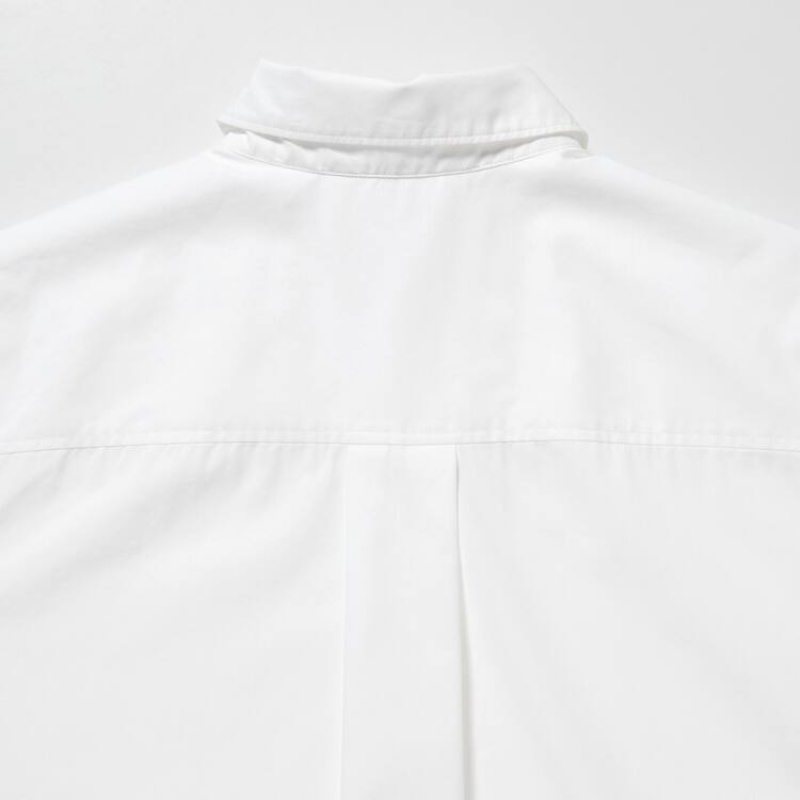 Women's Uniqlo Cotton Short Sleeved Shirts White | CNYZ-46079