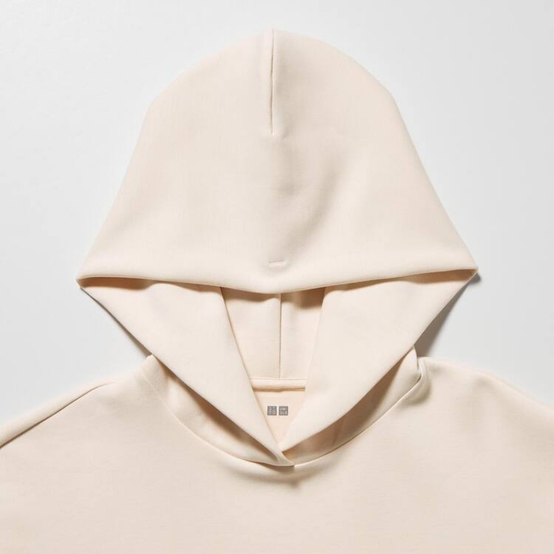 Women's Uniqlo Dry Sweat Pullover Hoodie Beige | CYTE-87052