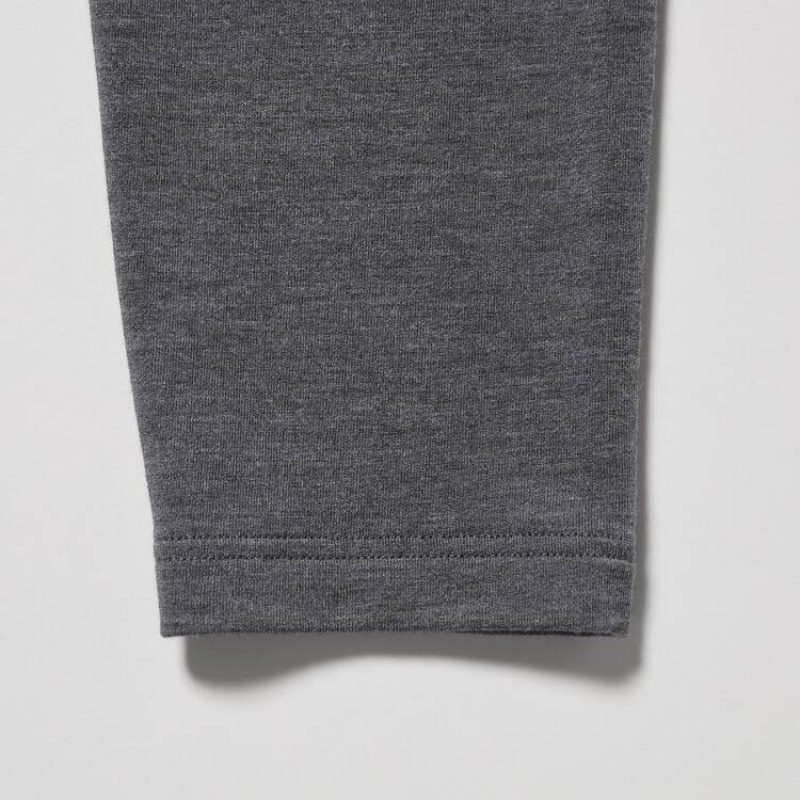 Women's Uniqlo Heattech Extra Warm Cotton Thermal Leggings Dark Grey | OANB-01549