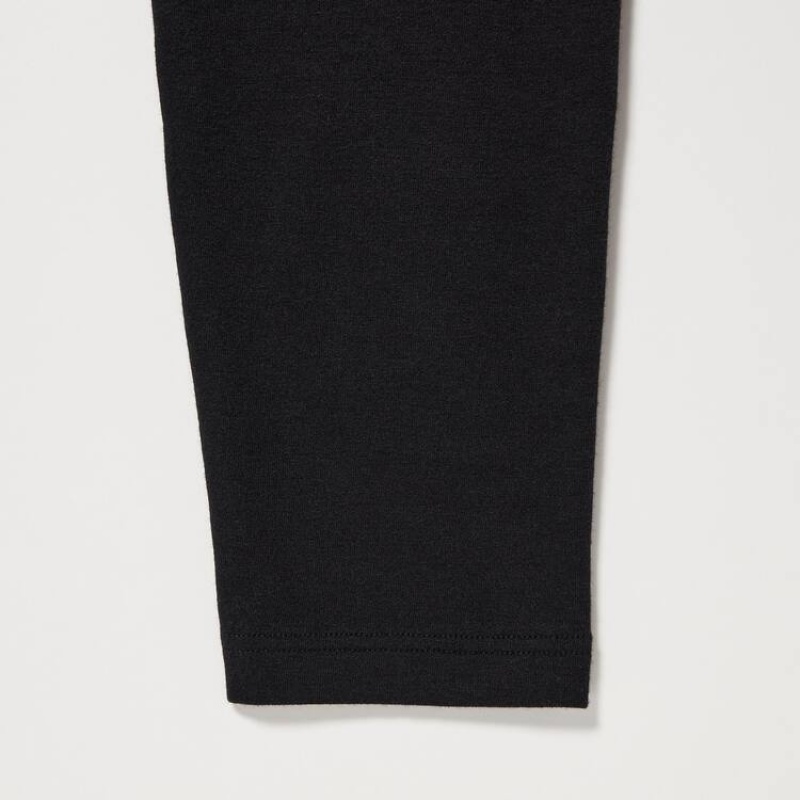 Women's Uniqlo Heattech Extra Warm Cotton Thermal Leggings Black | TMGZ-98154