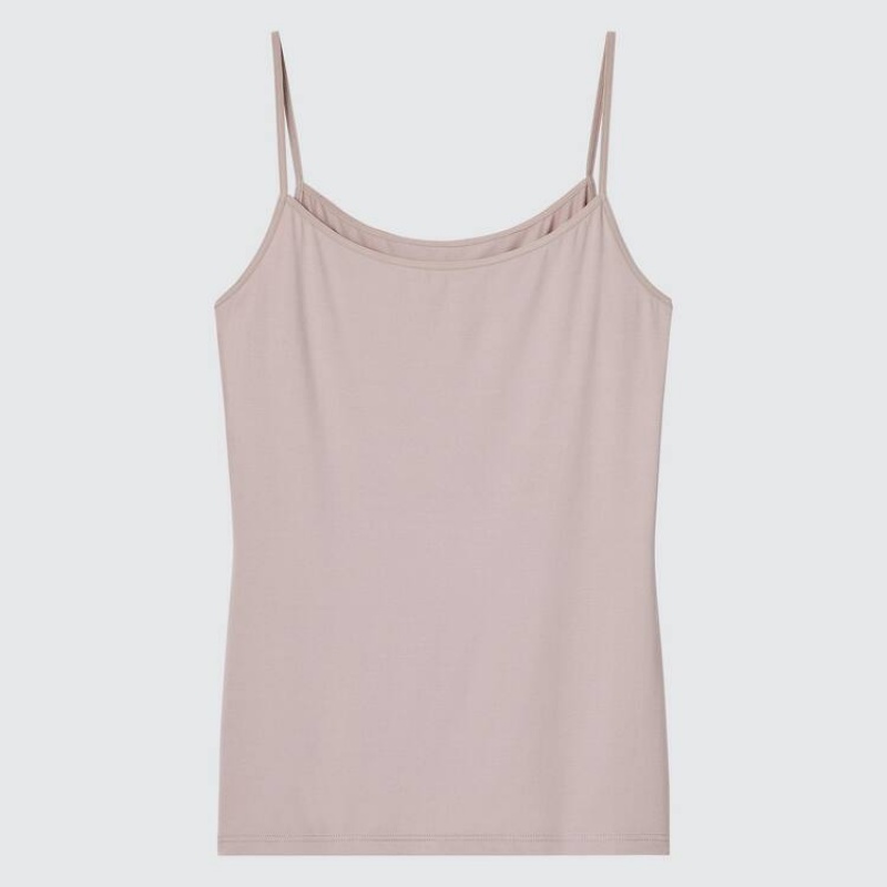 Women's Uniqlo Heattech Thermal Camisole Tops Beige | RETU-41739