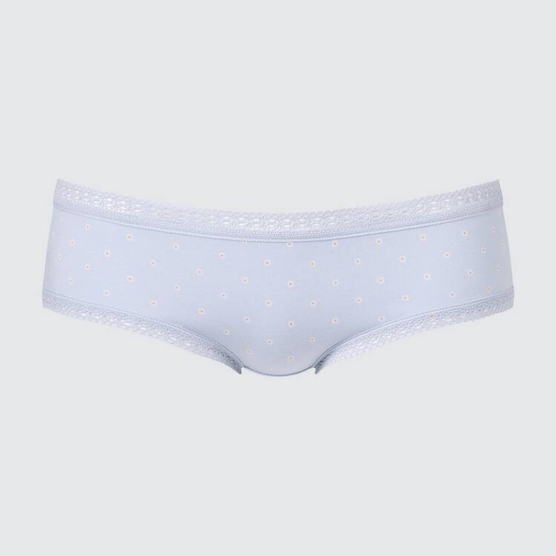 Women's Uniqlo Hiphugger (Mini Flower) Underwear Light Blue | TQAS-25318