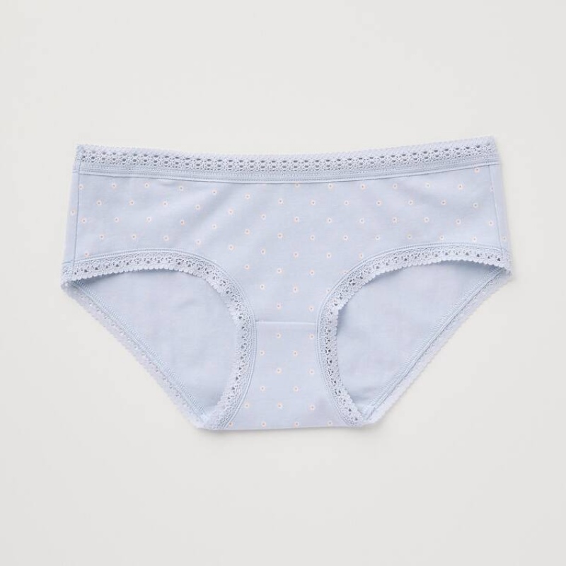 Women's Uniqlo Hiphugger (Mini Flower) Underwear Light Blue | TQAS-25318