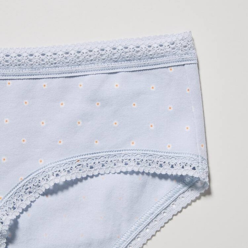 Women's Uniqlo Hiphugger (Mini Flower) Underwear Light Blue | TQAS-25318