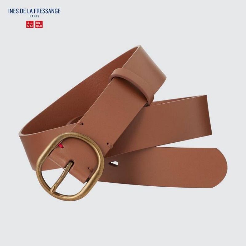 Women\'s Uniqlo Ines De La Fressange Belts Brown | ORTM-89410