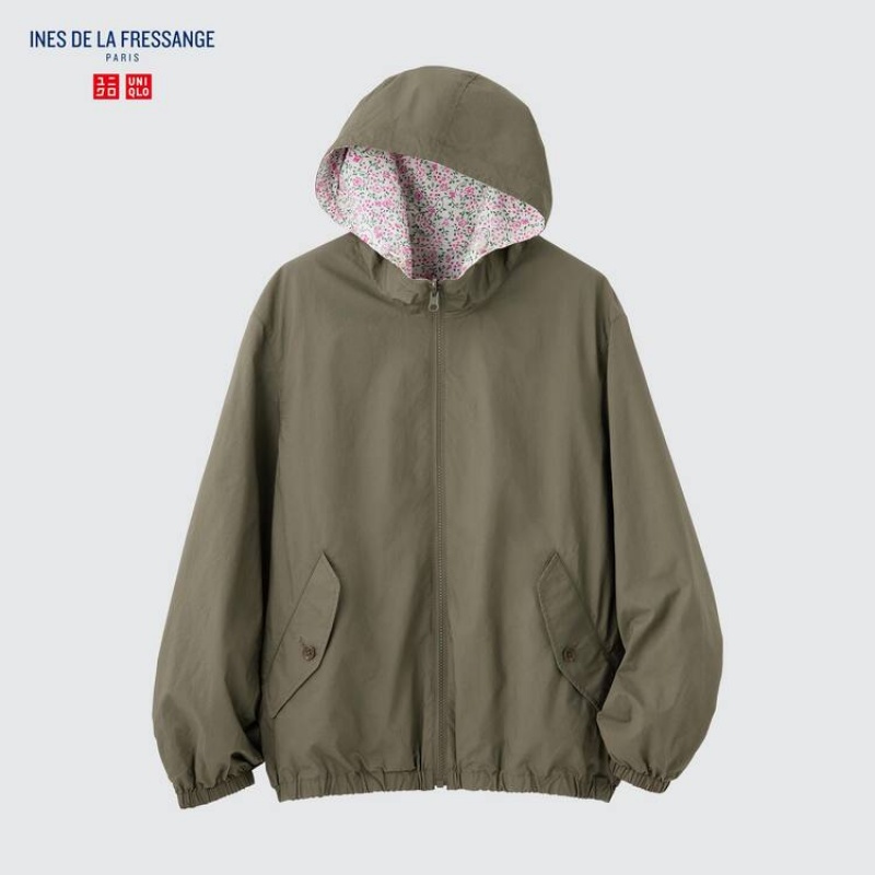 Women's Uniqlo Ines De La Fressange Reversible Parka Olive | ZUWY-50236