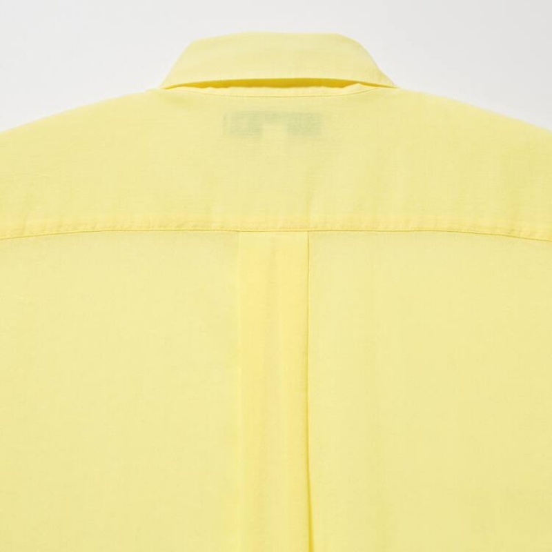 Women's Uniqlo Ines De La Fressange Sheer Cotton Relaxed Fit Long Sleeved Shirts Yellow | OHWI-07315