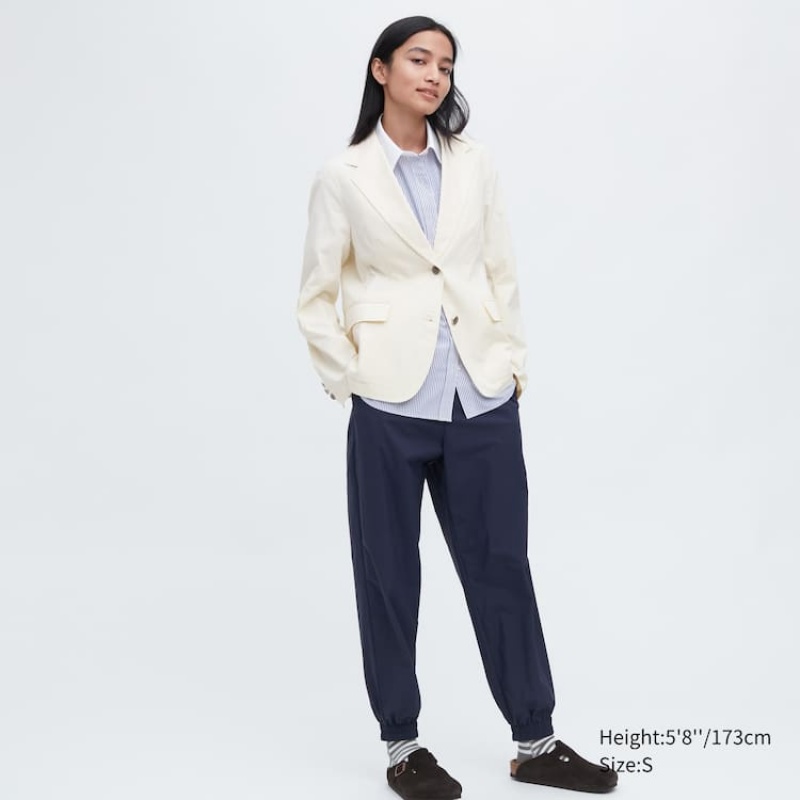 Women's Uniqlo Jw Anderson Linen Blend Jackets White | NSKF-25970