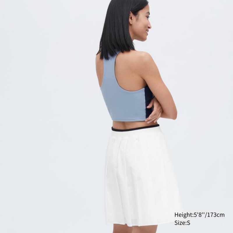 Women's Uniqlo Jw Anderson Pleated Mini Skirts White | GWHZ-19825