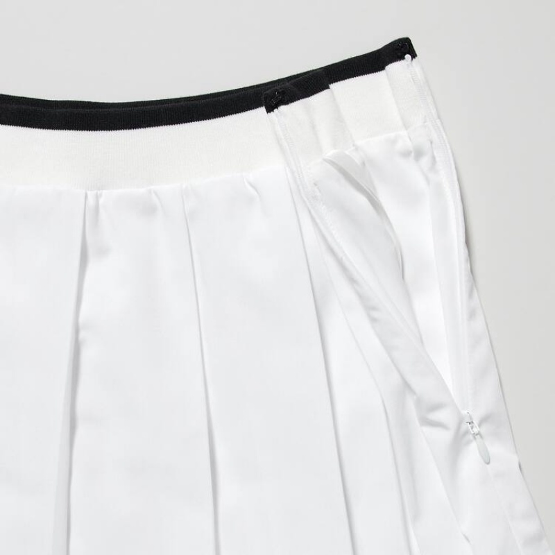 Women's Uniqlo Jw Anderson Pleated Mini Skirts White | GWHZ-19825