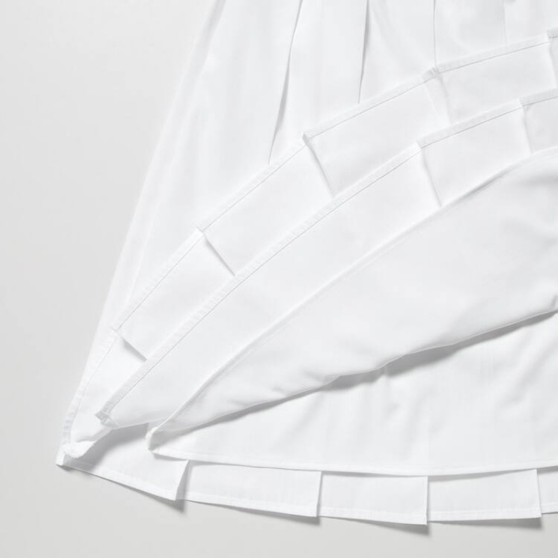 Women's Uniqlo Jw Anderson Pleated Mini Skirts White | GWHZ-19825