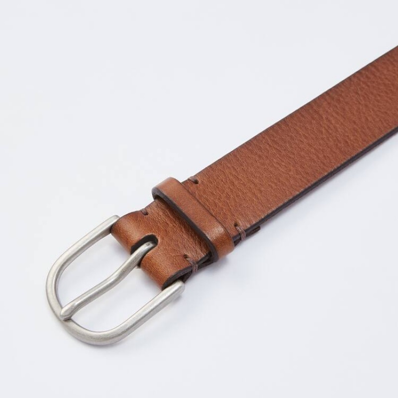 Women's Uniqlo Leather Belts Brown | TVBU-28351