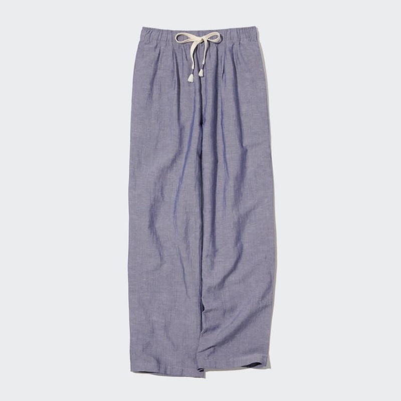 Women's Uniqlo Linen Blend Easy Loungewear Grey | SVTB-92530