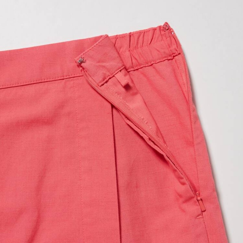 Women's Uniqlo Linen Blend Skort Skirts Pink | DKZC-62453