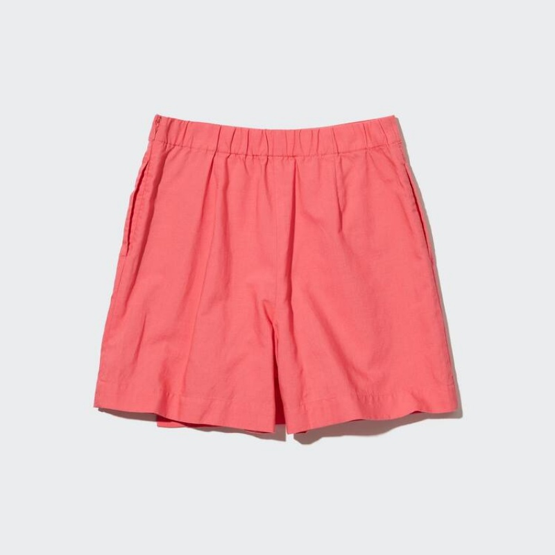 Women's Uniqlo Linen Blend Skort Skirts Pink | DKZC-62453