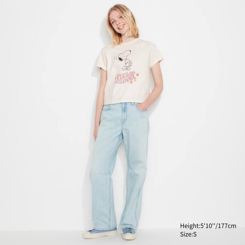 Women's Uniqlo Love Sunshine & Peanuts Ut Graphic T Shirts White | NDWH-51267