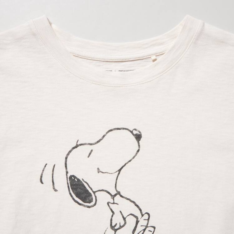 Women's Uniqlo Love Sunshine & Peanuts Ut Graphic T Shirts White | NDWH-51267