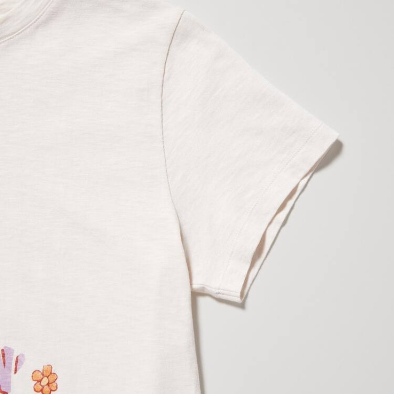 Women's Uniqlo Love Sunshine & Peanuts Ut Graphic T Shirts White | NDWH-51267