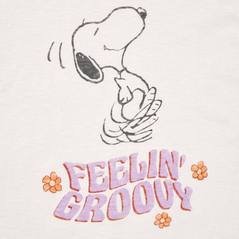 Women's Uniqlo Love Sunshine & Peanuts Ut Graphic T Shirts White | NDWH-51267