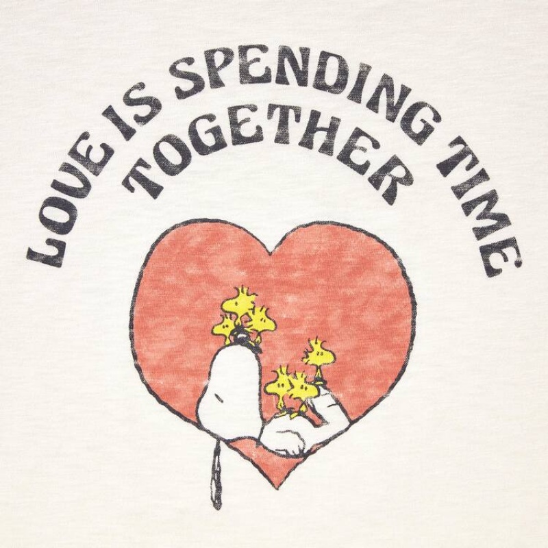 Women's Uniqlo Love Sunshine & Peanuts Ut Graphic T Shirts White | EWNB-17256