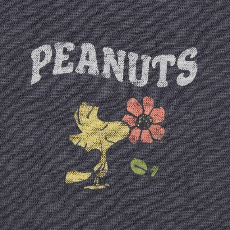 Women's Uniqlo Love Sunshine & Peanuts Ut Graphic T Shirts Dark Grey | IGFX-31592