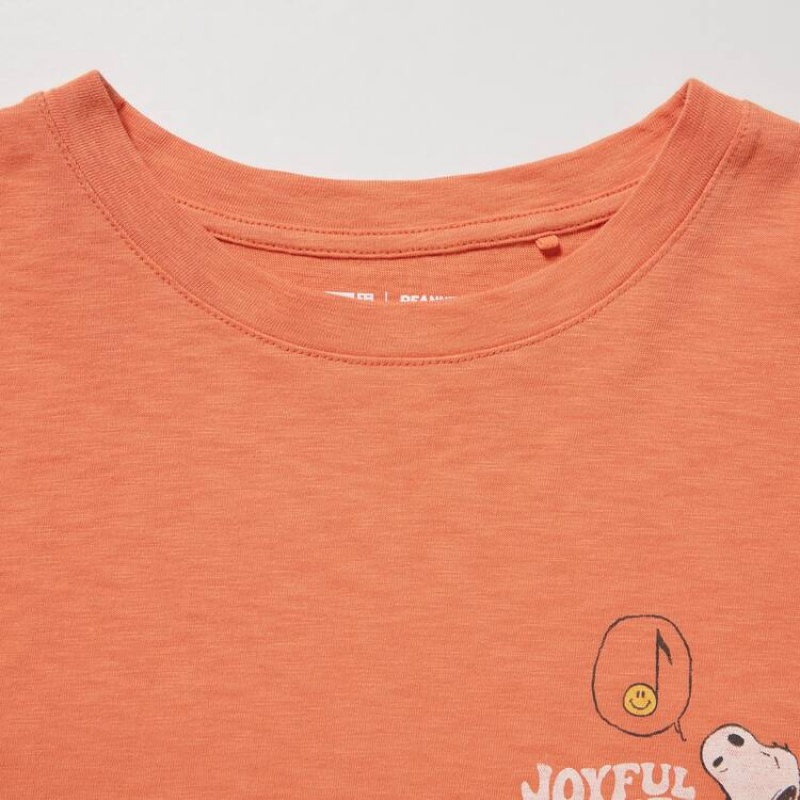 Women's Uniqlo Love Sunshine & Peanuts Ut Graphic T Shirts Orange | PFBL-12943