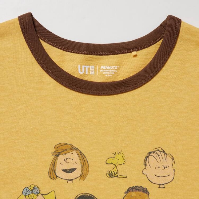 Women's Uniqlo Love Sunshine & Peanuts Ut Graphic T Shirts Yellow | WJBG-95031