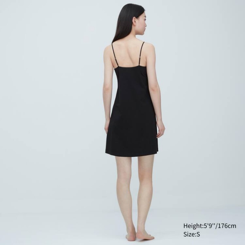 Women's Uniqlo Mame Kurogouchi Airism Plunge Slip Vest Black | KCSV-51983