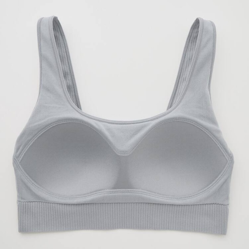 Women's Uniqlo Mame Kurogouchi Relax Seamless Wireless Bras Grey | RZTJ-04917