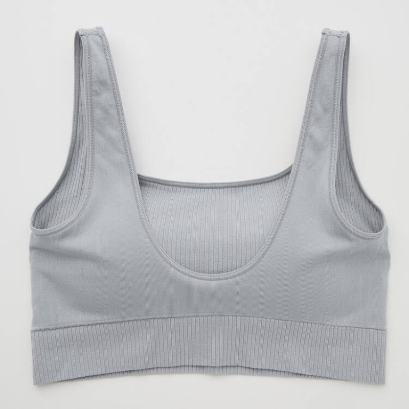 Women's Uniqlo Mame Kurogouchi Relax Seamless Wireless Bras Grey | RZTJ-04917