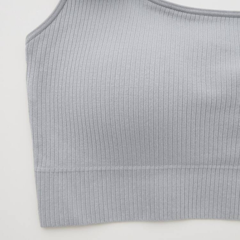 Women's Uniqlo Mame Kurogouchi Relax Seamless Wireless Bras Grey | RZTJ-04917