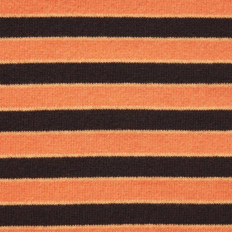 Women's Uniqlo Marni Cashmere Striped Turtleneck Knitwear Orange | LGQS-47196