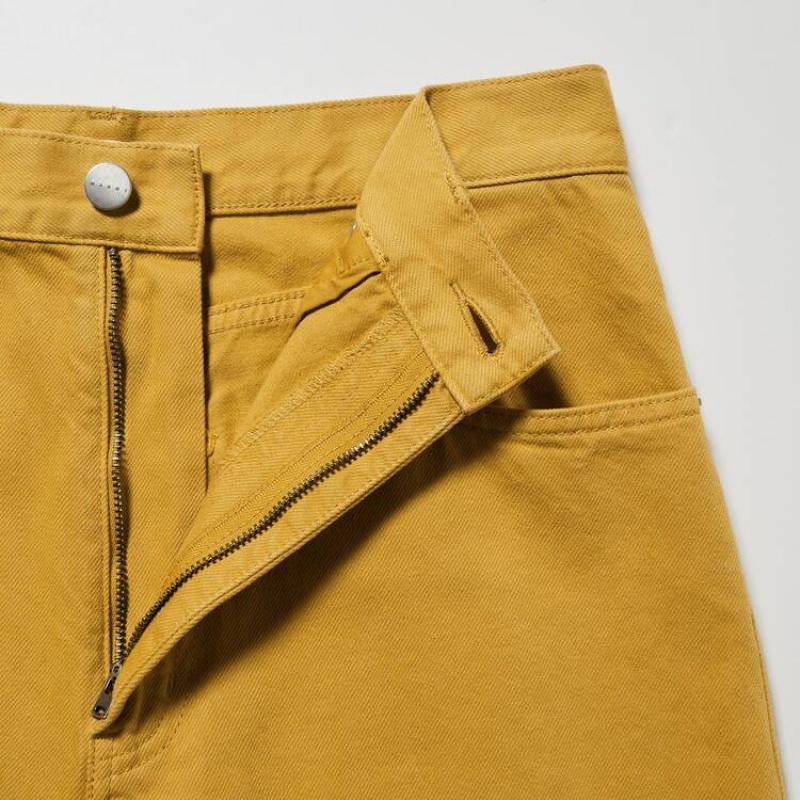 Women's Uniqlo Marnigy Jeans Yellow | JKQH-54280